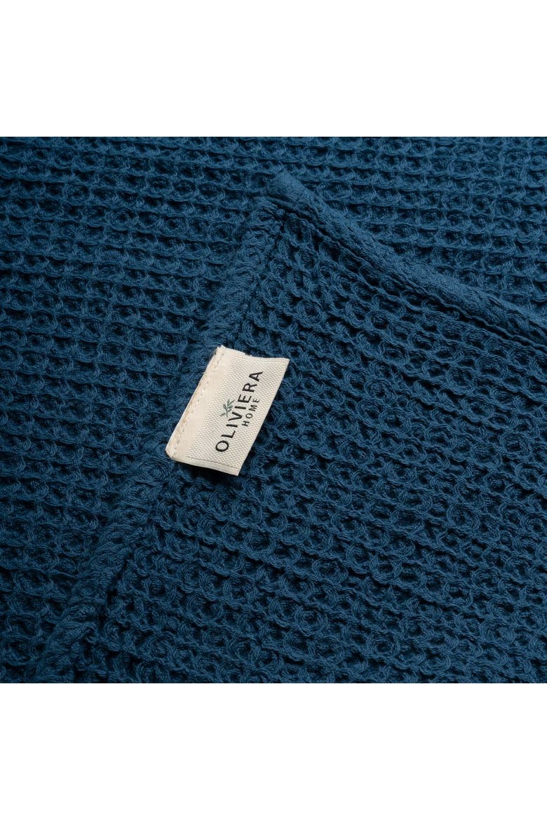 Waffle Turkish Cotton Towel Bundle, Alternate, color, Navy