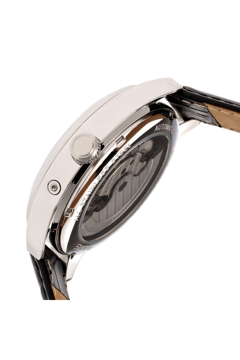 Sebastian Semi-Skeleton Automatic Watch, Alternate, color, Silver-Black