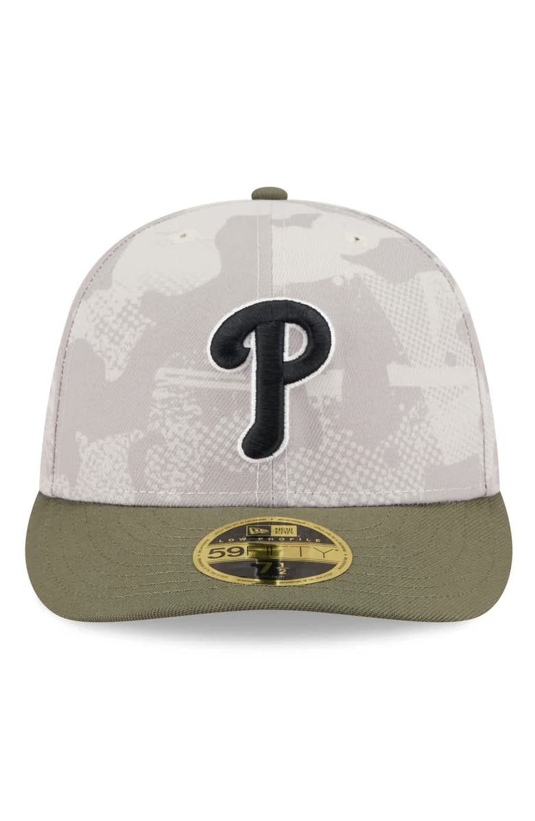 New Era Men's New Era Light Beige/Olive Philadelphia Phillies 2025 Armed Forces Day Low Profile 59FIFTY Fitted Hat, Alternate, color, 