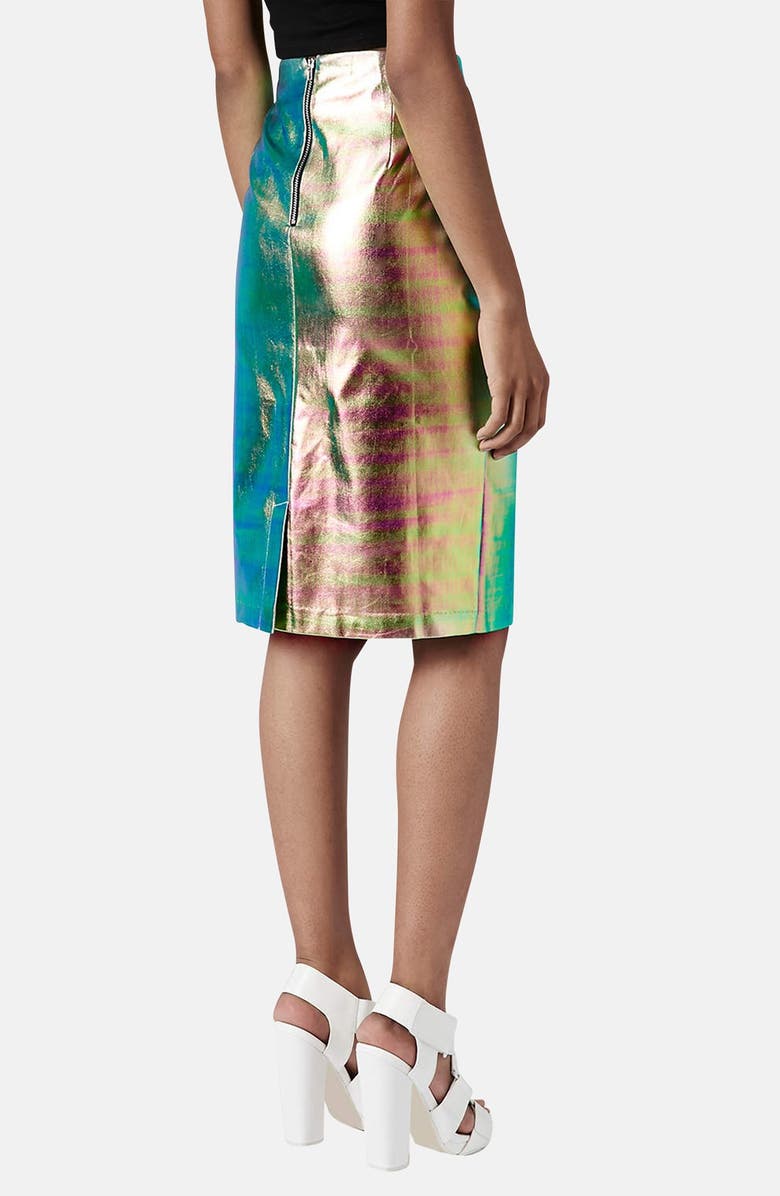 Topshop Iridescent Mermaid Pencil Skirt, Alternate, color, 