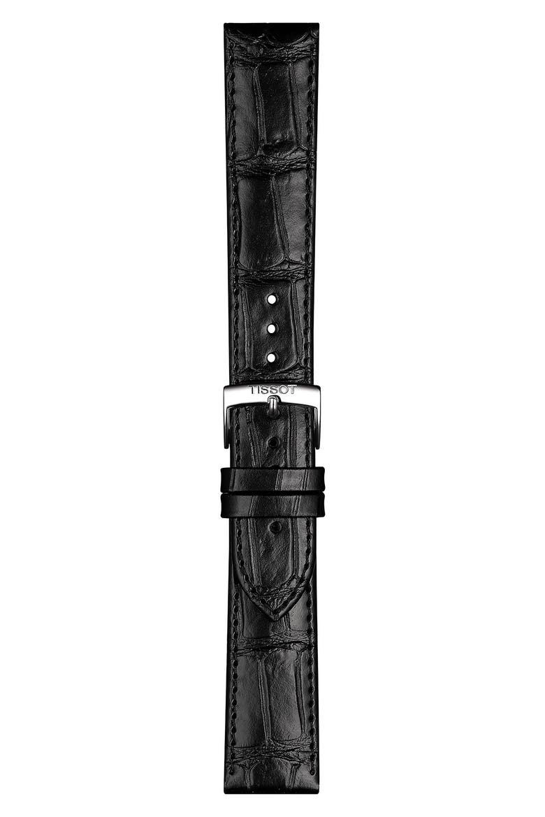 Carson Premium Chronograph Leather Strap Watch, 41mm, Alternate, color, BLACK/ SILVER