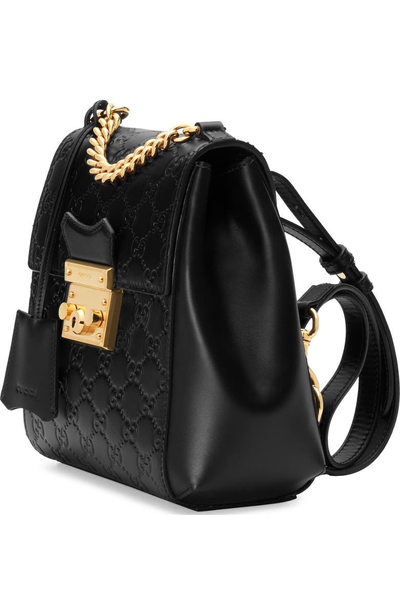 Gucci GG Supreme Leather Padlock Backpack, Alternate, color,