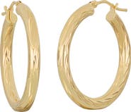 Bony Levy 14K Gold Textured Hoop Earrings