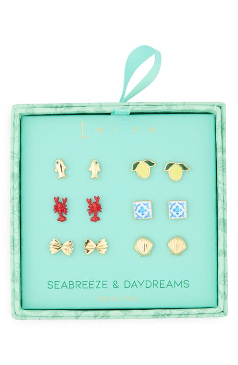Seabreeze & Daydreams Set of 6 Sealife Stud Earrings