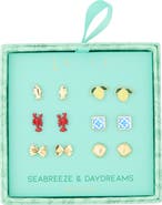 Leith Seabreeze & Daydreams Set of 6 Sealife Stud Earrings