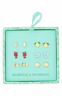 Leith Seabreeze & Daydreams Set of 6 Sealife Stud Earrings