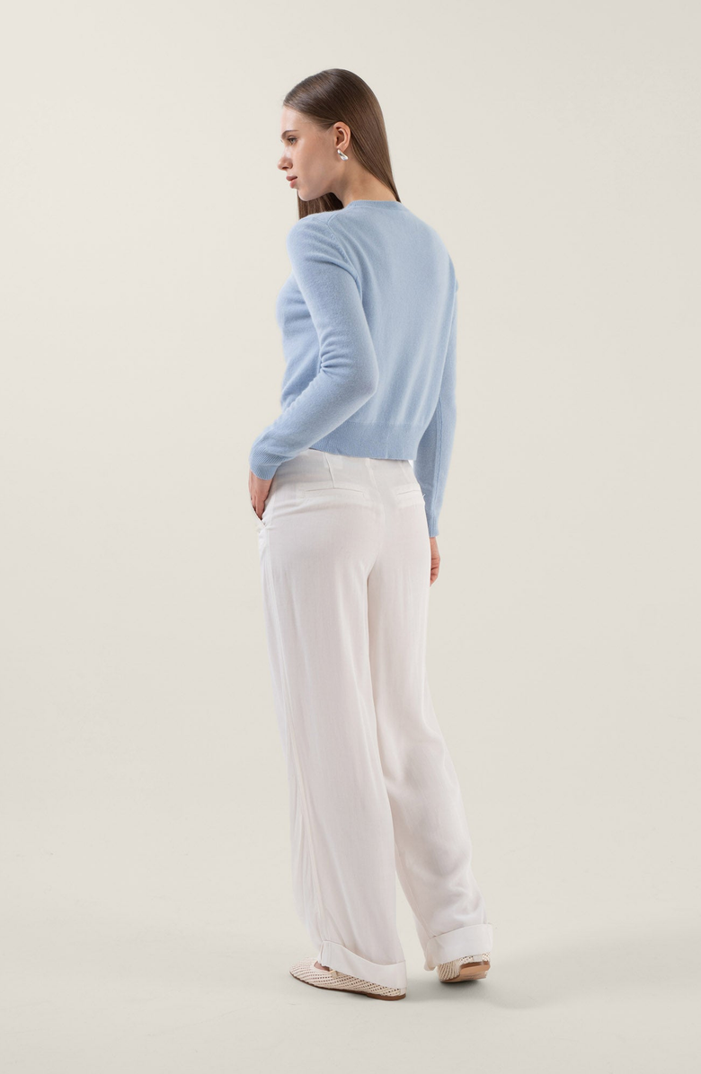 Italic Sadie Cashmere Crew Cardigan, Alternate, color, Airy Blue