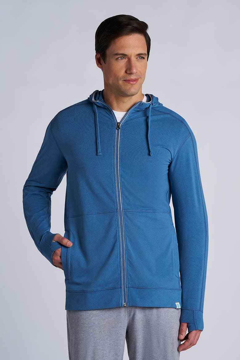 Men's LumaLeo Zip-Up Hoodie, UPF 50+ Sun Protection, Alternate, color, Blue Dusk