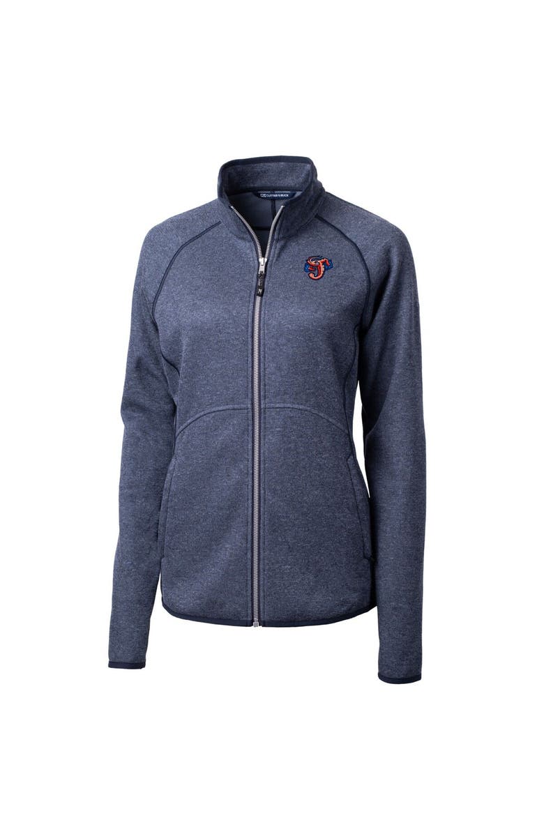 Cutter & Buck Women's Cutter & Buck  Heather Navy Jacksonville Jumbo Shrimp Mainsail Sweater-Knit Full-Zip Jacket, Alternate, color, 