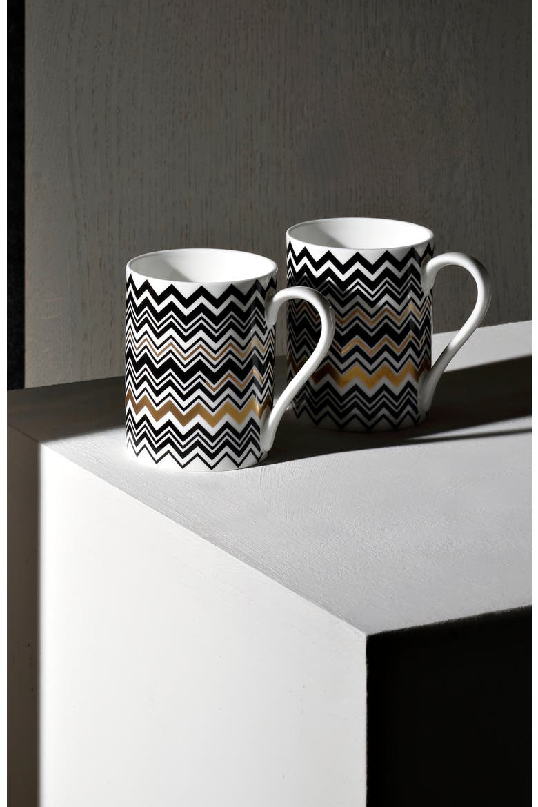 Mug Cup ZIG ZAG in Luxury Box Gold diam. 3", H 3.9", cap. 12.5 oz, Alternate, color, Multicolor