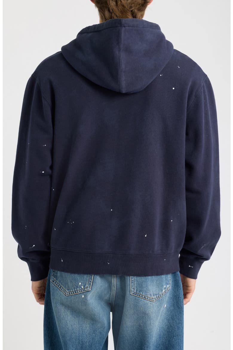 Painter Cotton Zip Hoodie, Alternate, color, DARK NAVY(DESTROY WASH)