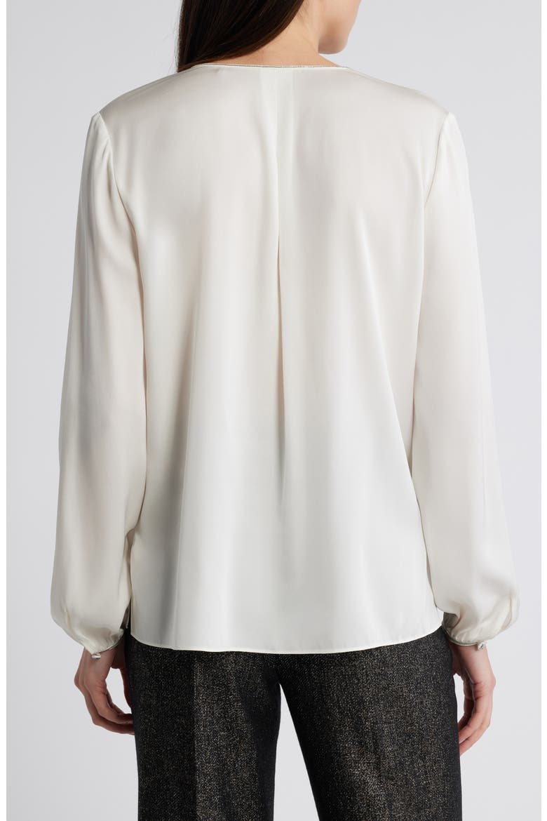 Eliza Silk Blend Button-Up Top, Alternate, color, IVORY