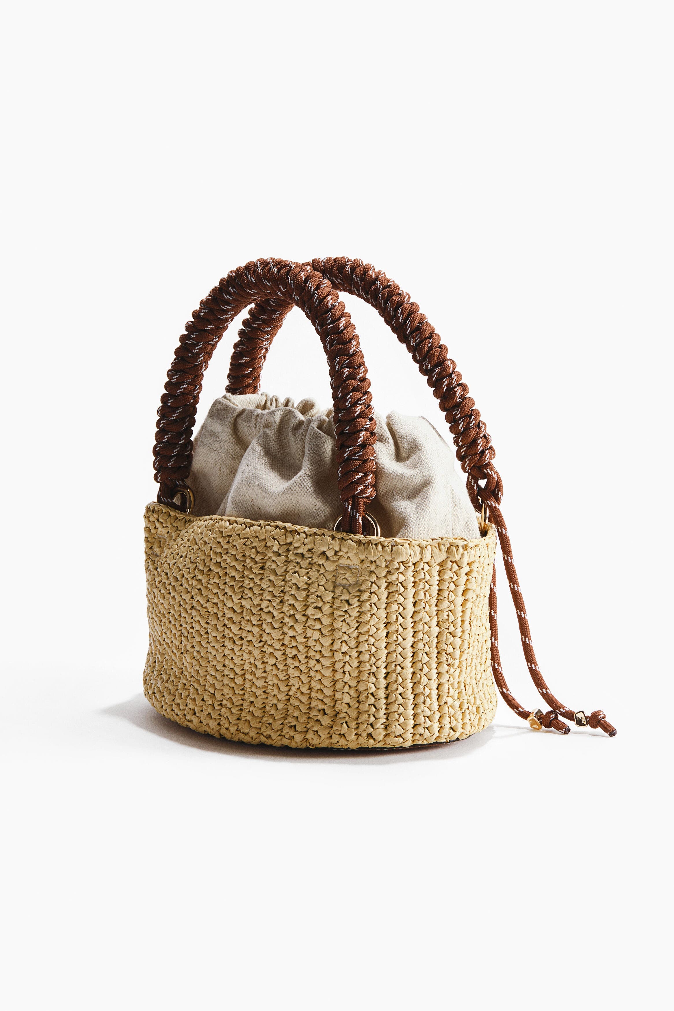 H&M Straw Tote Bag, Alternate, color, Beige