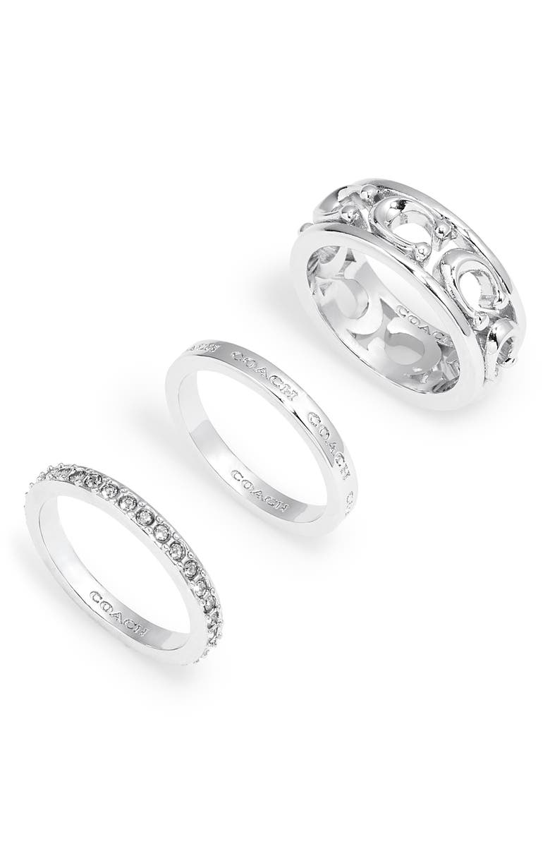 COACH Set of 3 Stackable Rings, Main, color, 