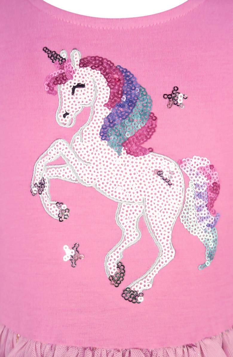 Zunie Kids' Unicorn Ruffle Mesh Tutu Dress, Alternate, color, 