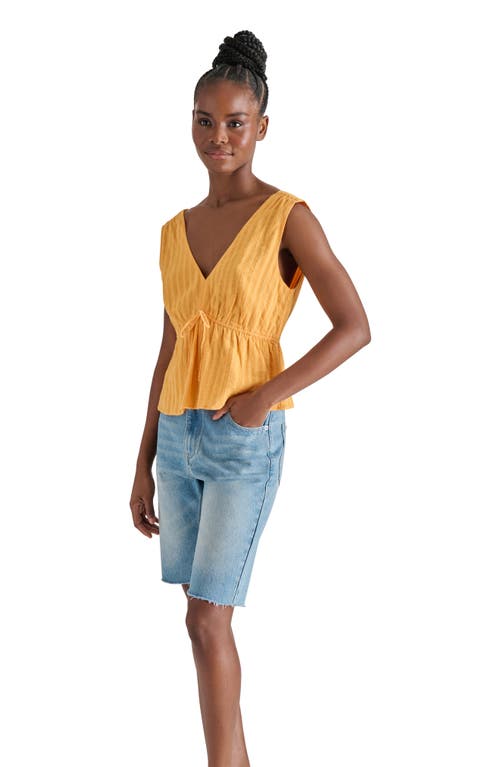 Steve Madden Tie Front Peplum Tank In Gold