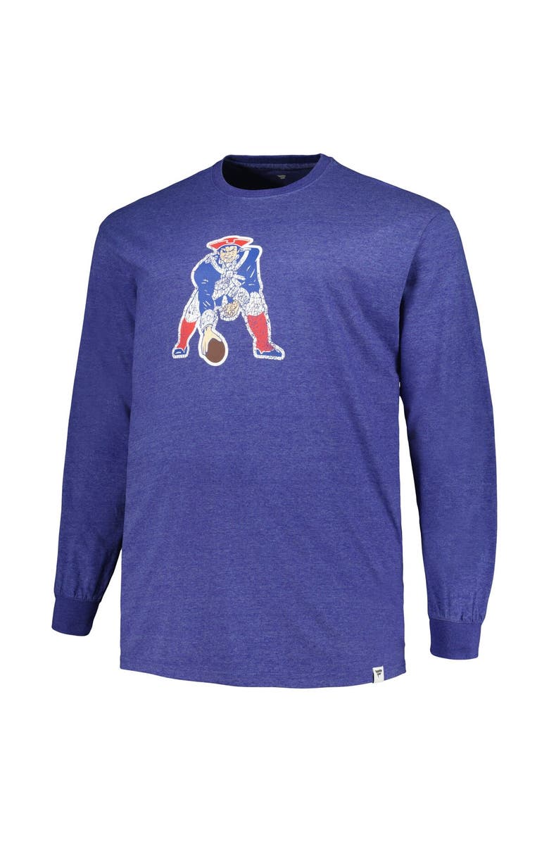 PROFILE Men's Profile  Heather Royal New England Patriots Big & Tall Throwback Long Sleeve T-Shirt, Alternate, color, 