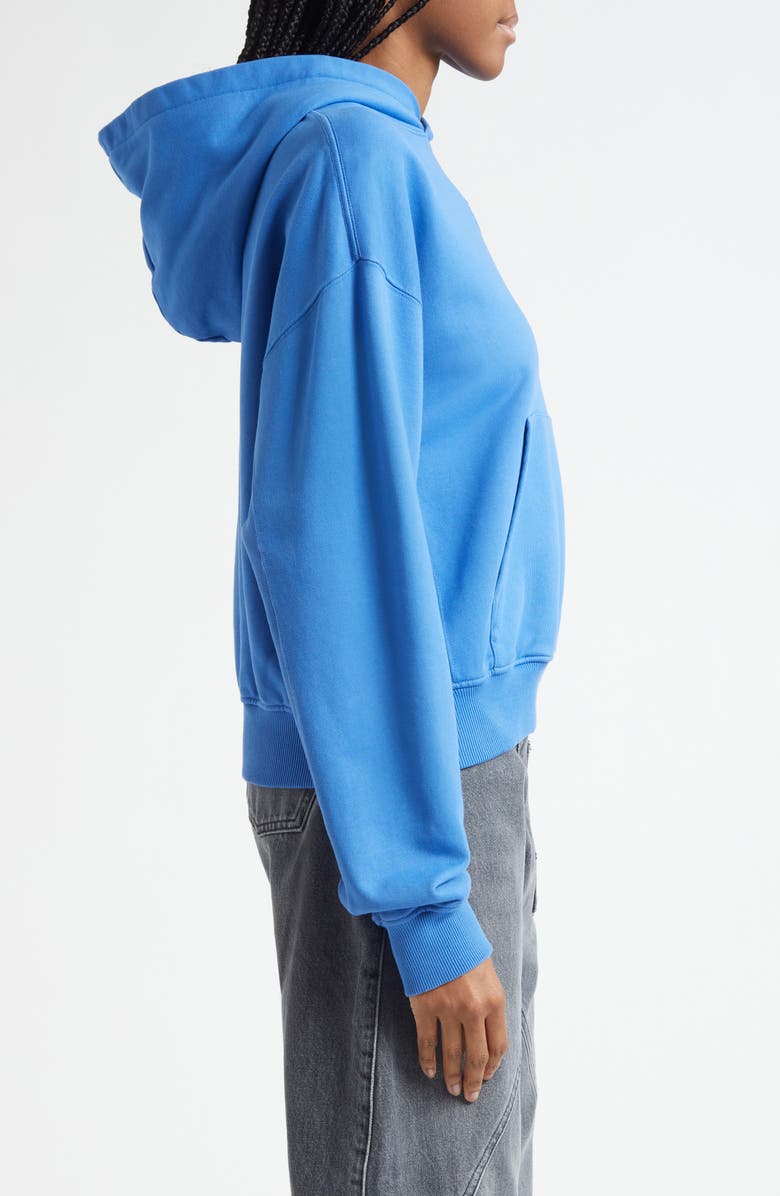 JW Anderson Anchor Logo Embroidered Crop Hoodie, Alternate, color, 727 Bright Blue
