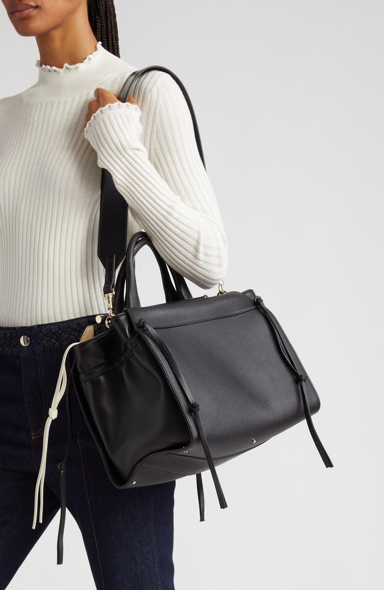 Chloé Steph Grained Leather Satchel, Alternate, color,