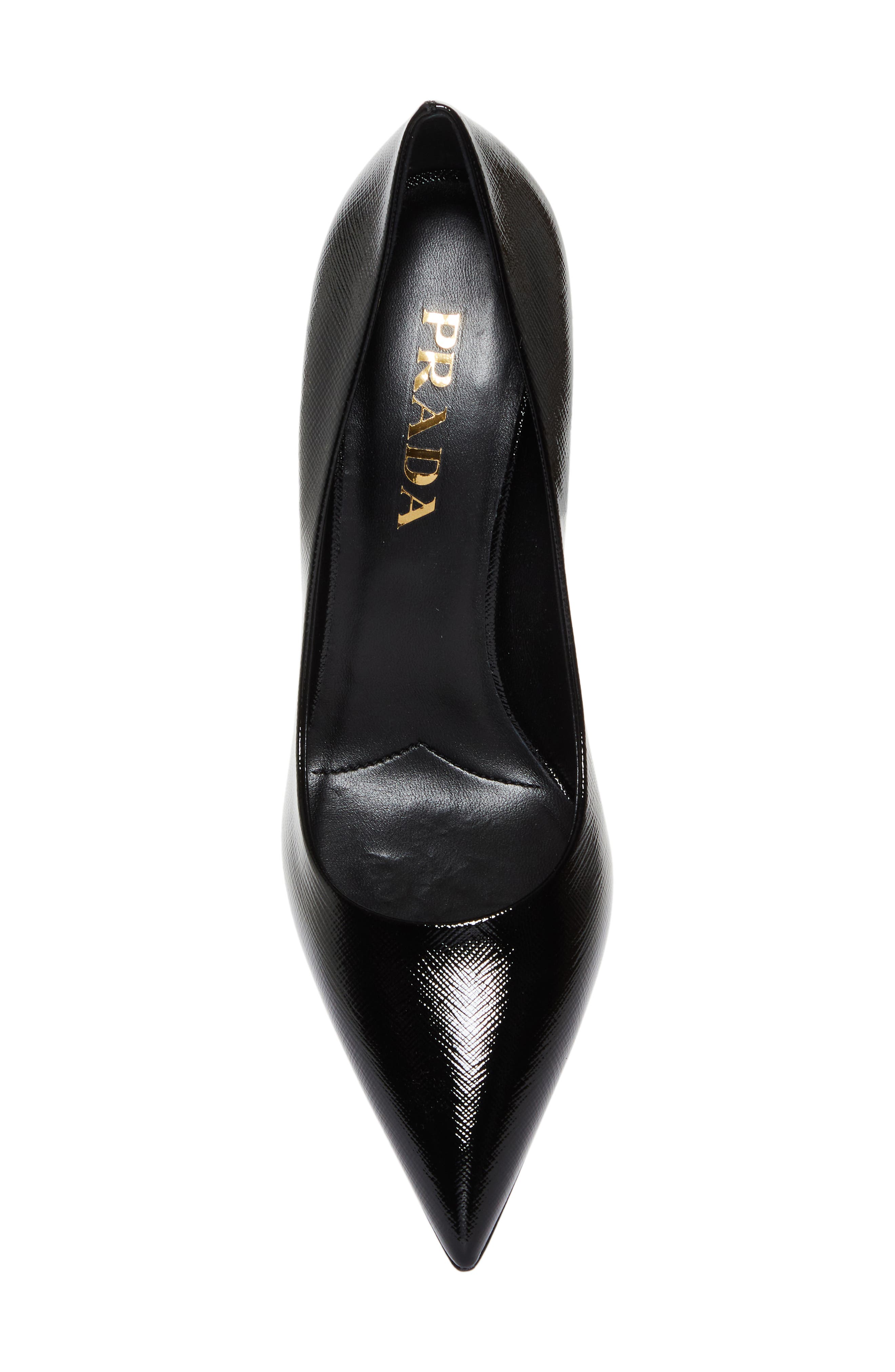 Prada Saffiano Leather Pump, Alternate, color, Nero