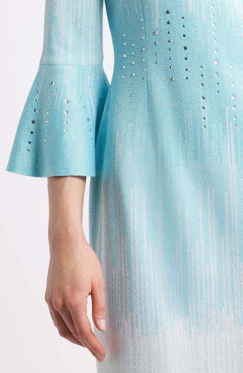 Ming Wang Soft Knit Shimmer Embellished Sheath Dress, Alternate, color, 