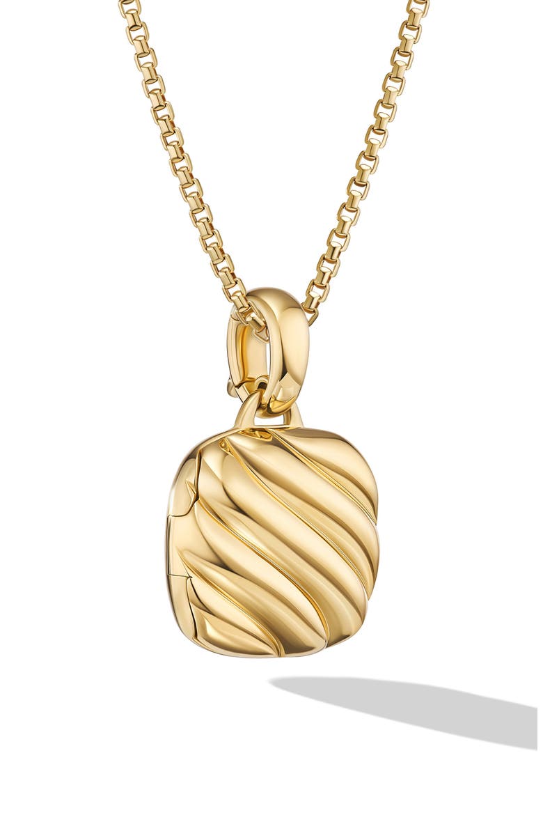 Sculpted Cable 18K Yellow Gold Square Locket, 14.5mm, Alternate, color, 18K YELLOW GOLD