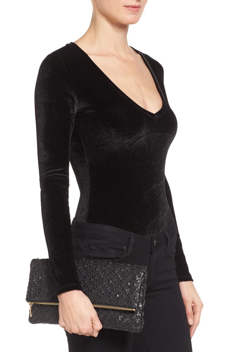 Sole Society Lisbeth Weave Foldover Clutch, Alternate, color,