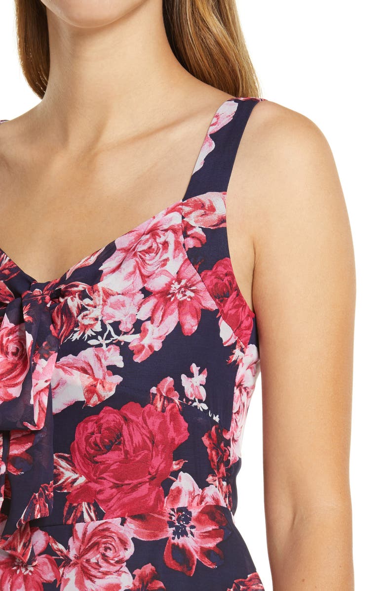 Julia Jordan Floral Tiered Chiffon Midi Dress, Alternate, color, 