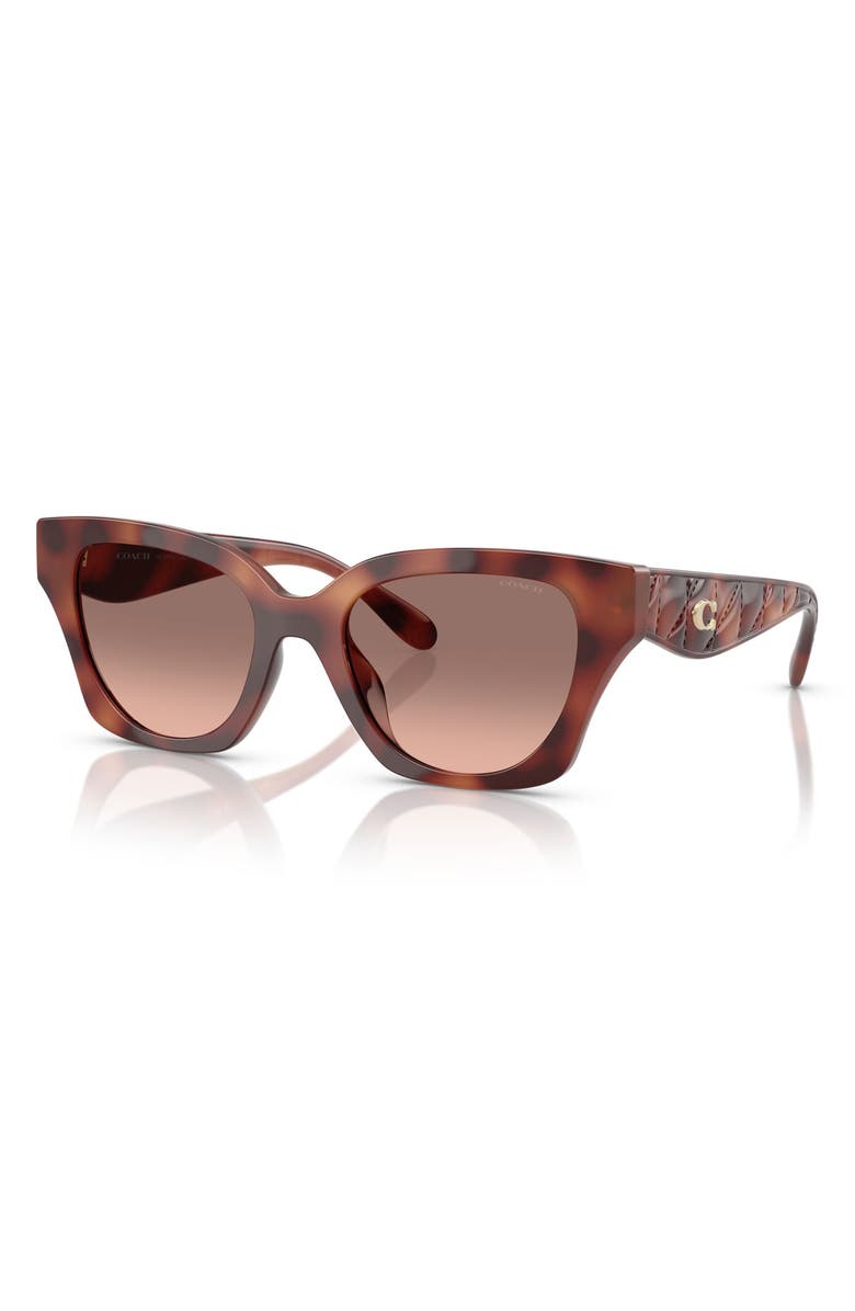 COACH 53mm Gradient Butterfly Sunglasses, Alternate, color, Caramel Tortoise