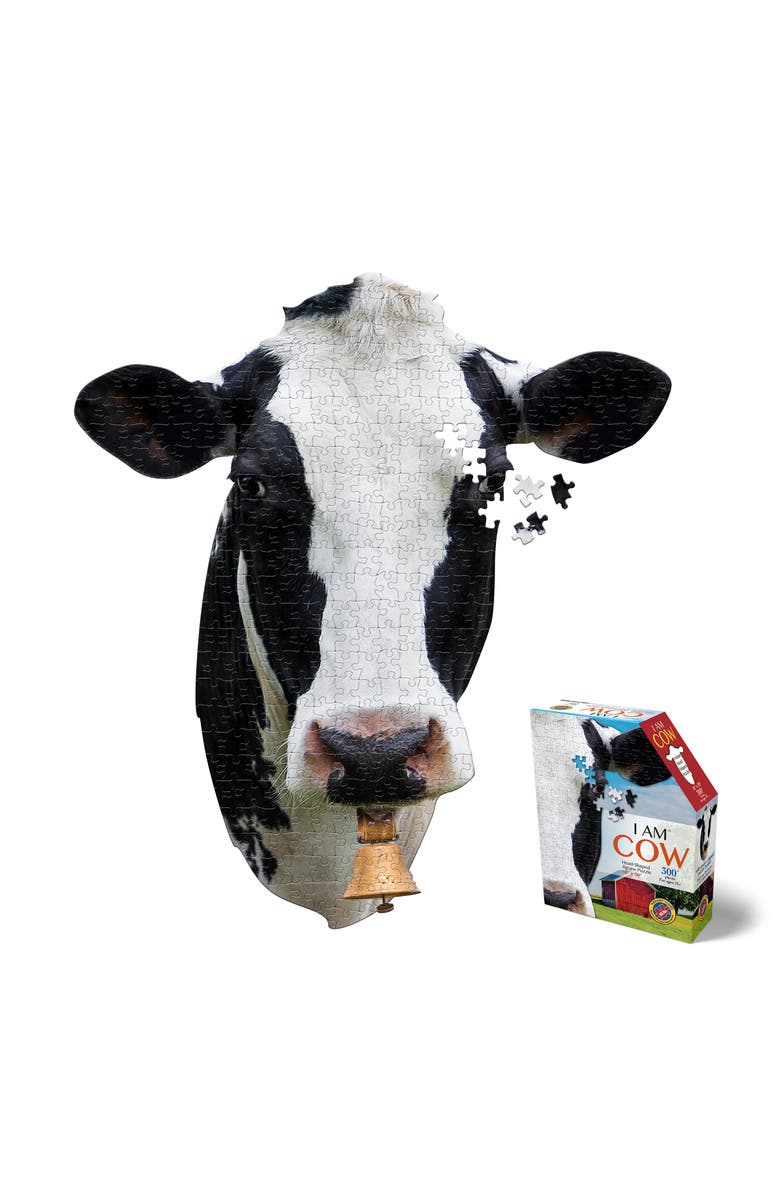 Madd Capp I Am Cow 300 Pieces Animal Shaped Jigsaw Puzzle, Alternate, color, Multicolored