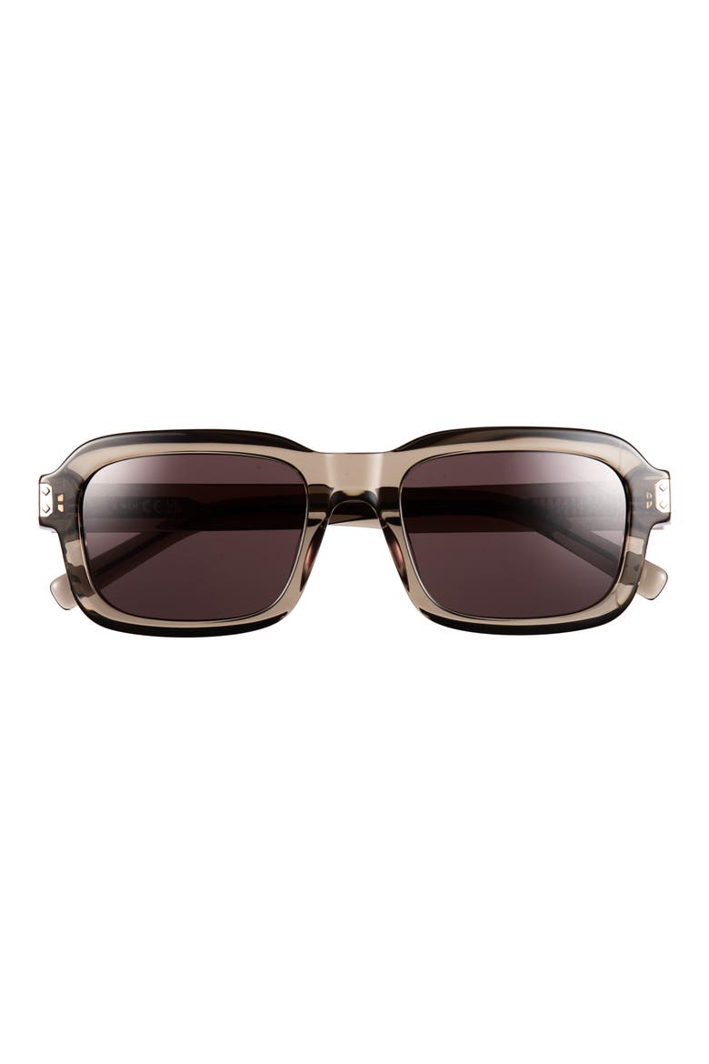 53mm Square Sunglasses, Main, color, SHINY BEIGE / BROWN