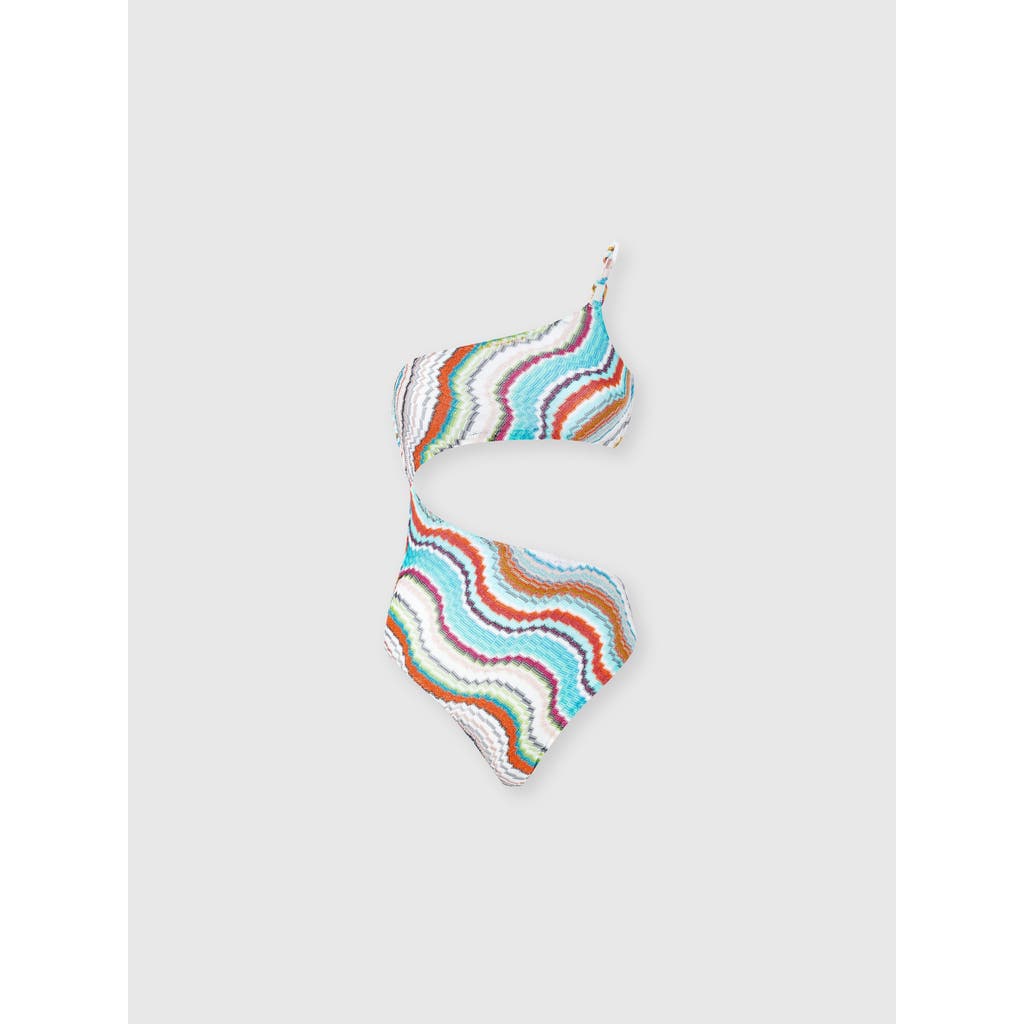 Missoni Patterned One-piece Swimsuit In Multicoloured