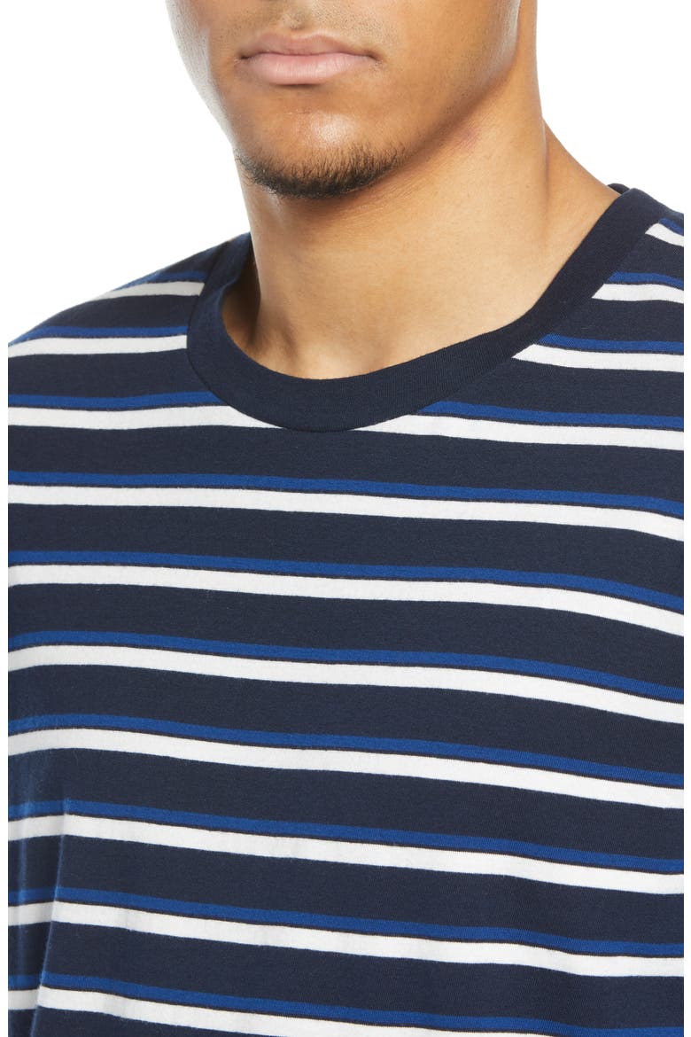 Longline Crewneck T-Shirt, Alternate, color, BLUE STRIPE