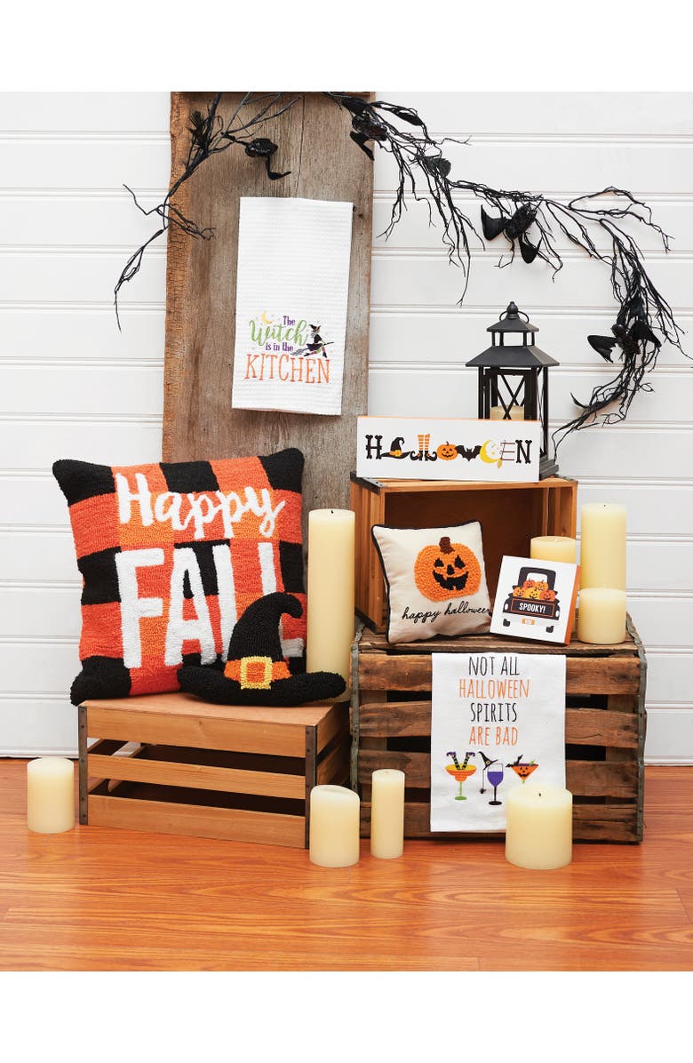 C&F Home Witch Hat Shaped Halloween Hooked Accent Throw Pillow 8" x 12", Alternate, color, Black