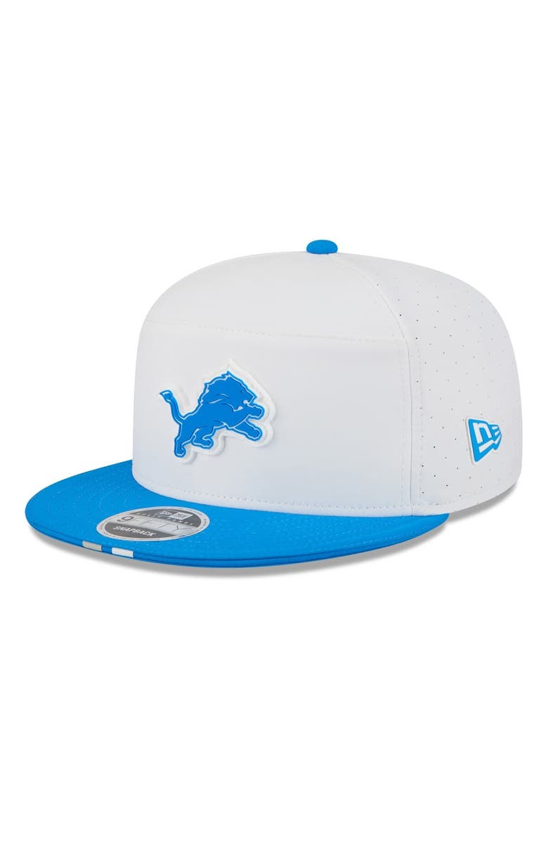 New Era Men's New Era White/Blue Detroit Lions 2025 NFL Training Camp Split Panel 9FIFTY Snapback Hat, Main, color, White