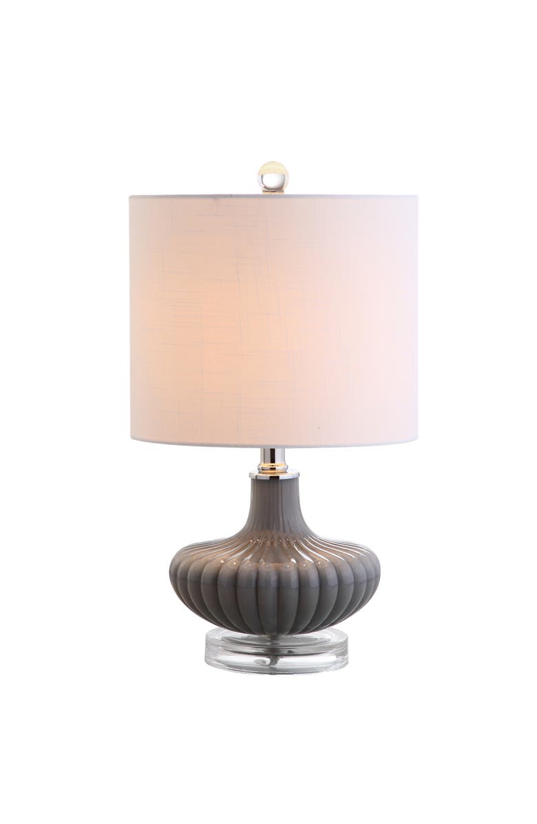 JONATHAN Y Kamille Glass and Lucite LED Table Lamp, Main, color, Gray/Clear