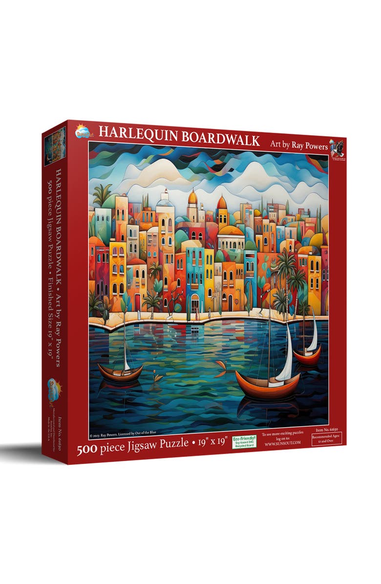 Sunsout Harlequin Boardwalk 500 piece Jigsaw Puzzle for Adults, Main, color, Multicolor