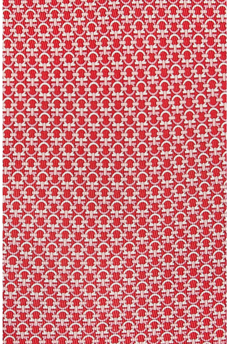 Gancini Print Silk Tie, Alternate, color, F.ROSSO/ ROSA