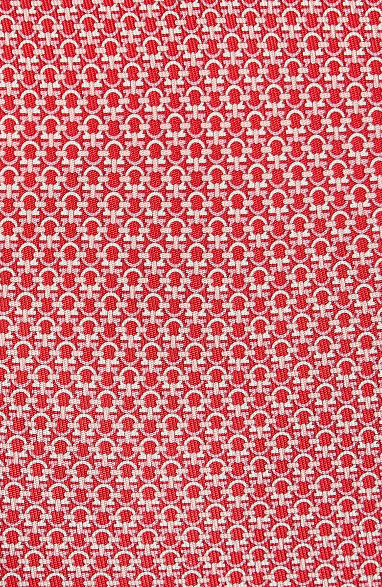 FERRAGAMO Gancini Print Silk Tie, Alternate, color, F.rosso/ Rosa