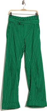 Free People Raise the Stakes Pinstripe Belted Pants