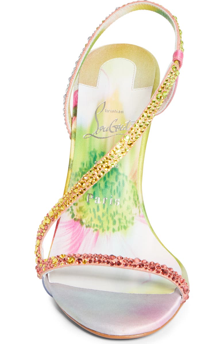 Christian Louboutin Rosa Z Crystal Embellished Slingback Sandal, Alternate, color, Yellow Multi