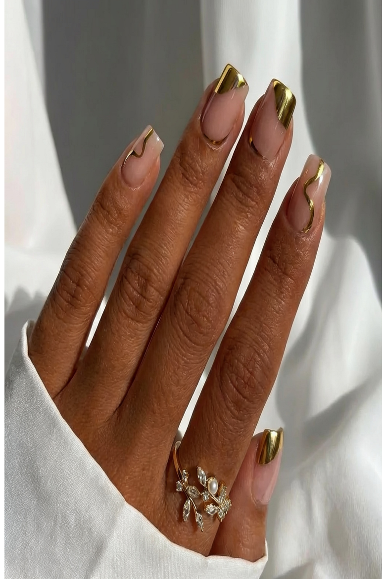 Golden Hour Square Press-On Nails, Alternate, color, Golden Hour