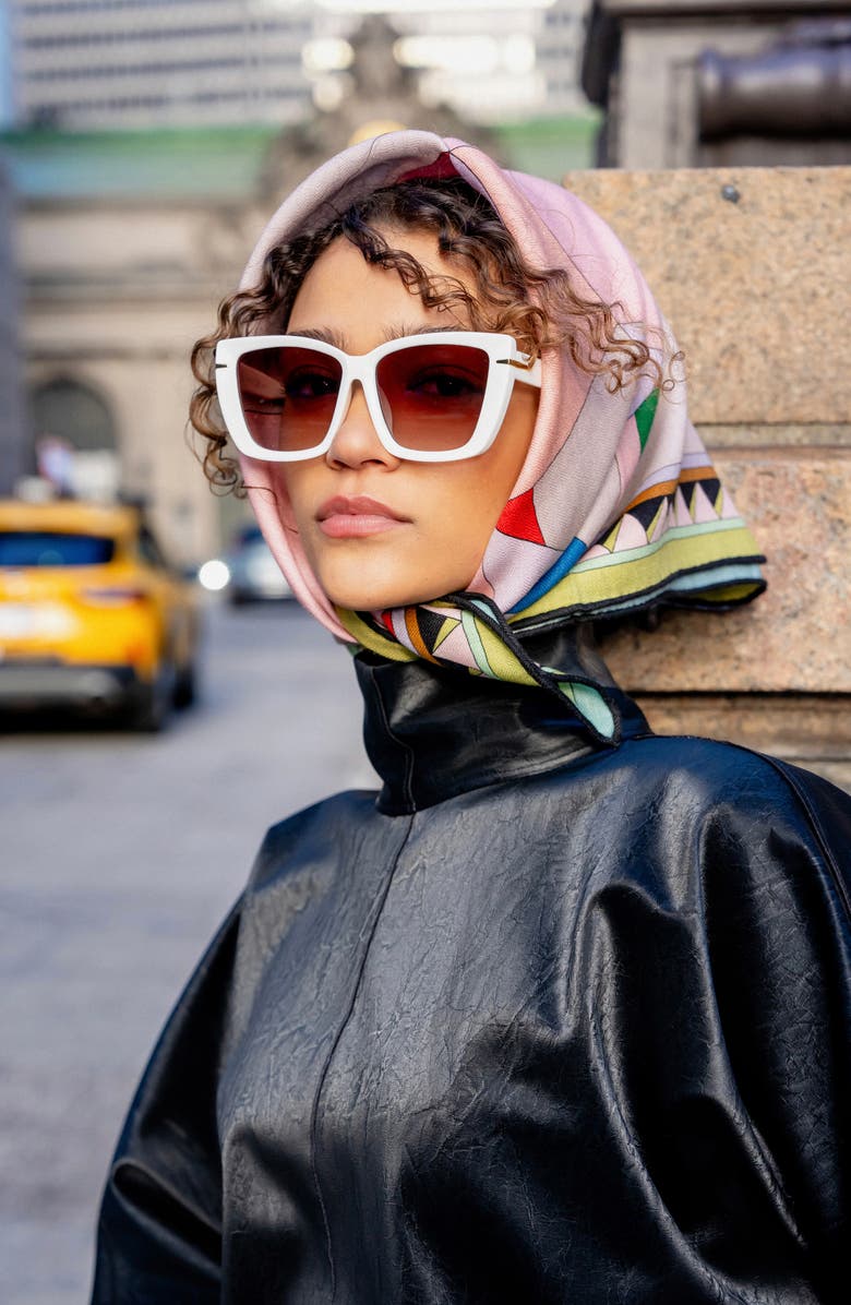 Jessie Zhao New York Double Sided Wool Silk Scarf In Color Recombination, Alternate, color, Pink