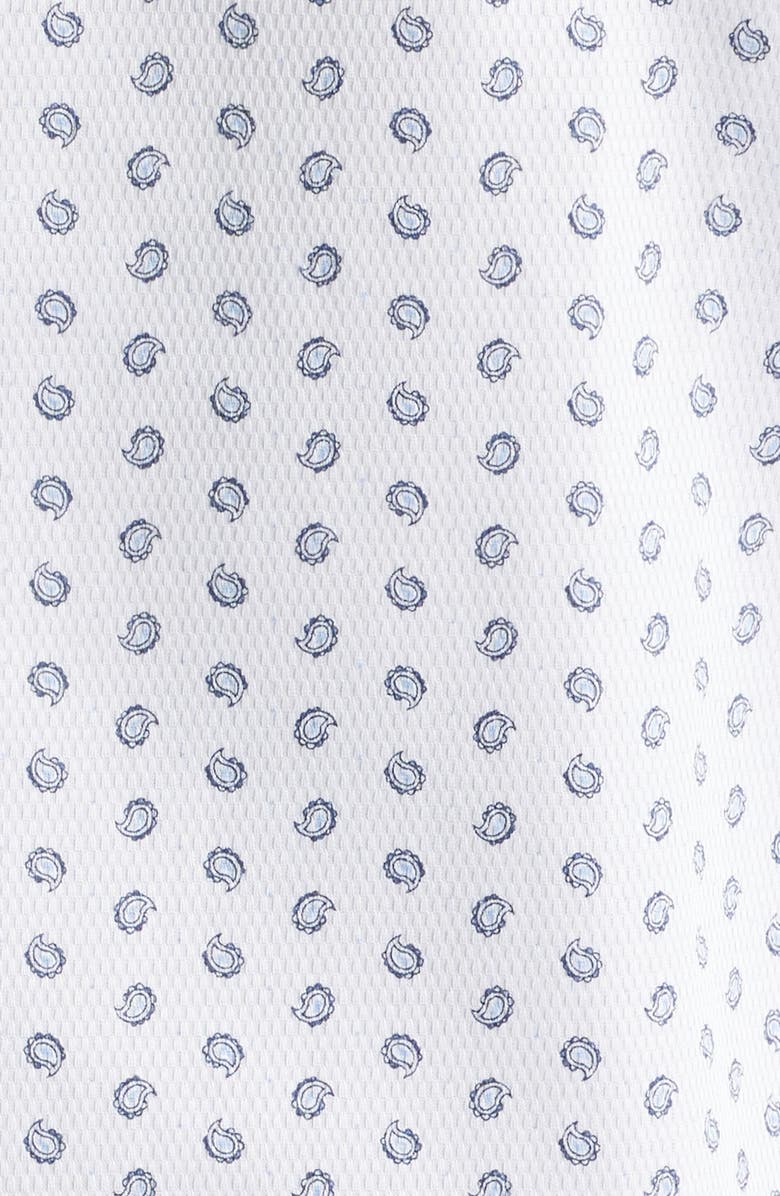 1863 by Eterna Modern Fit Print Non-Iron Cotton Twill Dress Shirt, Alternate, color, White Blue