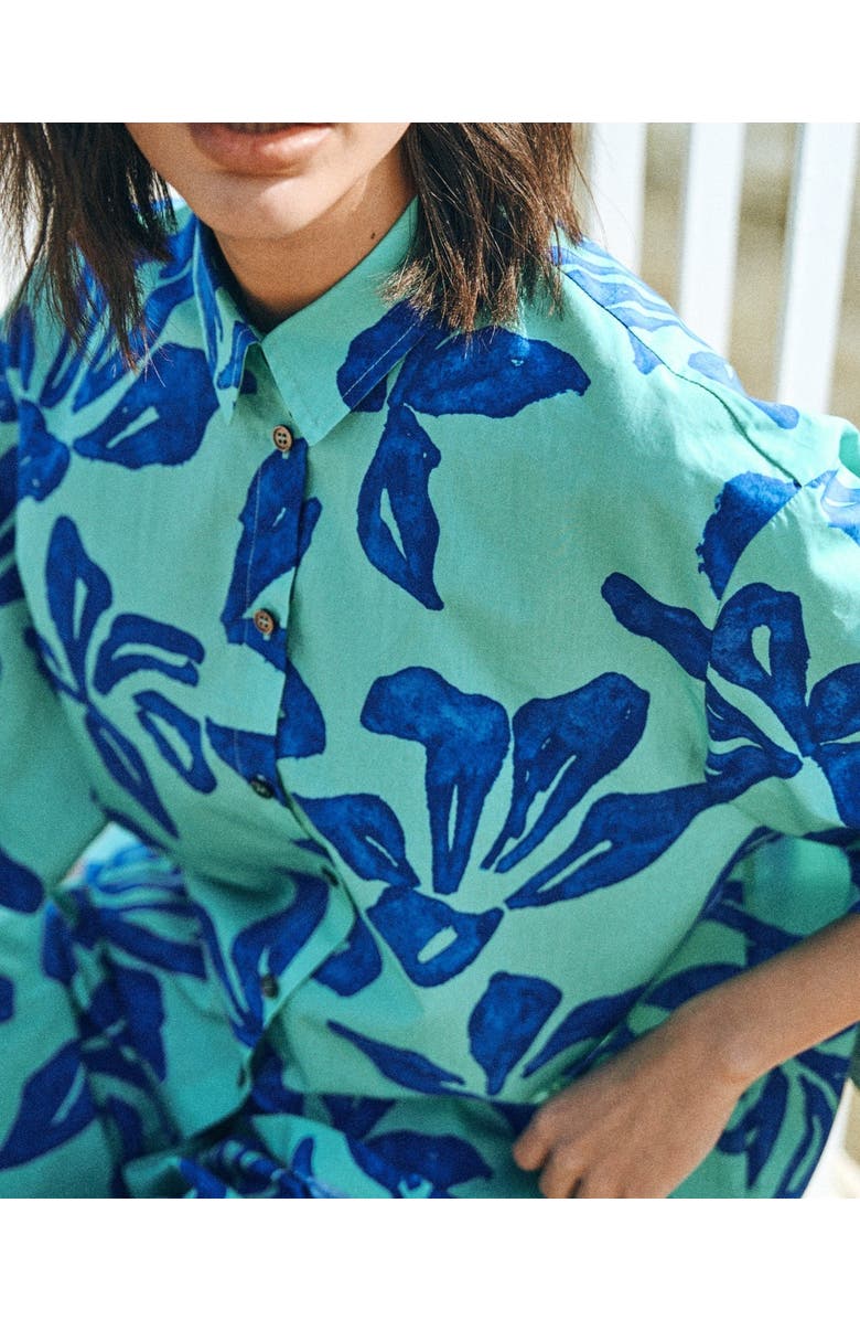 Lost Pattern NYC "Tropical Bliss" Oversized Hawaii Shirt, Alternate, color, Ocean Blue