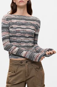Desigual Wavy Stripe Sweatshirt