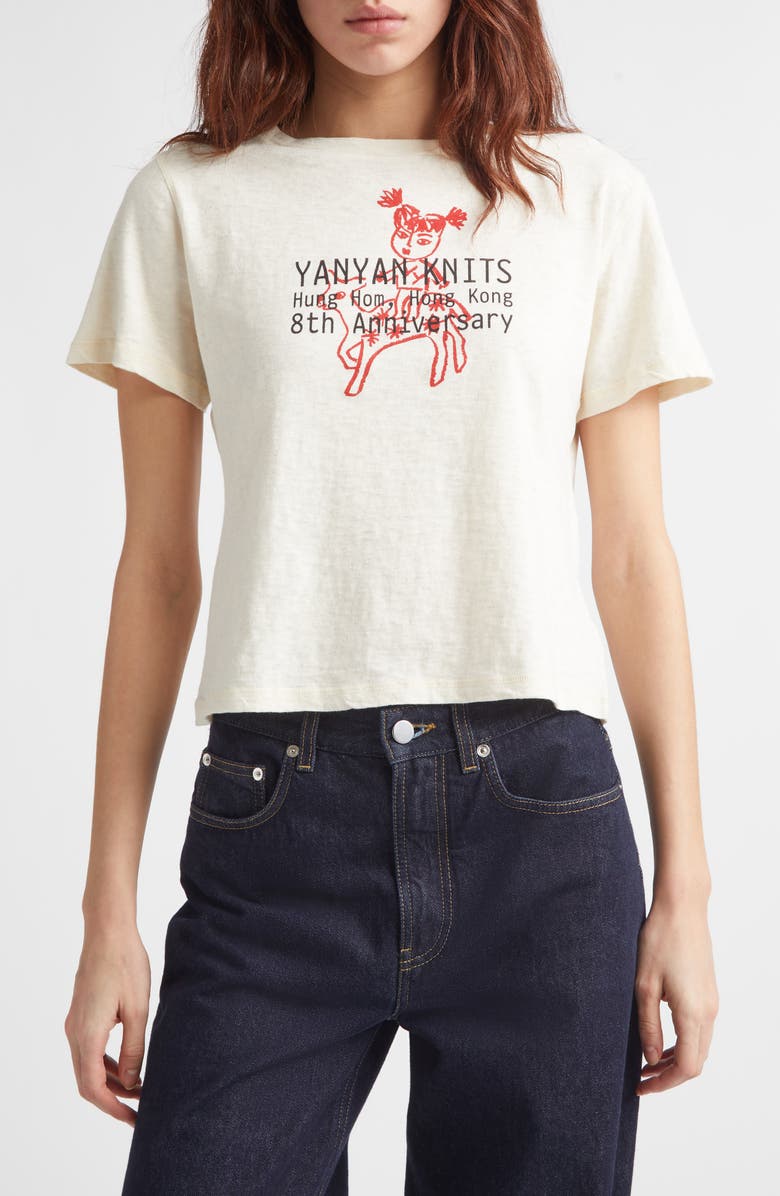 YanYan Wawa Yanniversary Graphic T-Shirt, Main, color, Raw Cotton / Red Wawa