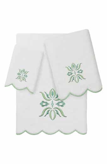 Flower Crest Scallop 3-Piece Towel Set