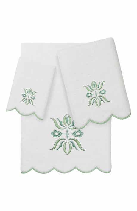 Flower Crest Scallop 3-Piece Towel Set