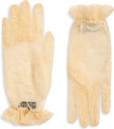 【関税＆送料込み】Valentino Garavani Lace Gloves Valentino Garavani lace-embellished Gloves | FARFETCH
